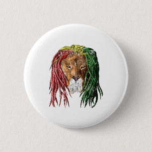 Vintager Rasta Reggae-Löwe Button