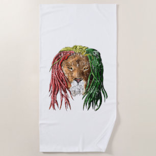 Vintager Rasta Reggae-Löwe Strandtuch