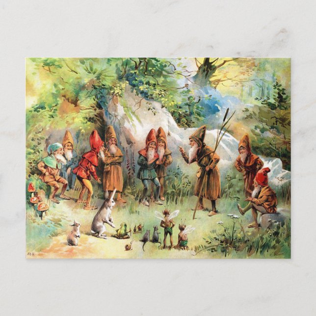 Vintager Rat von Gnomes Postkarte (Vorderseite)