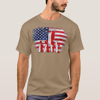 Vintager Rave Coach mit amerikanischer Fahne für D T-Shirt