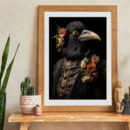 Vintager Raven Crow Bird-Blumenzauber Seidenpapier