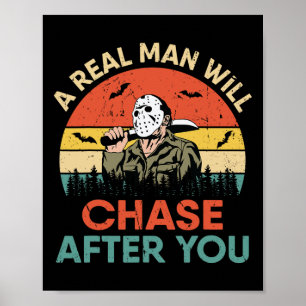 Vintager Real Man wird nach Halloween Ch nachjagen Poster
