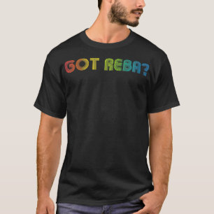 Vintager Reba Wordmark Muster Retro-Stil T-Shirt