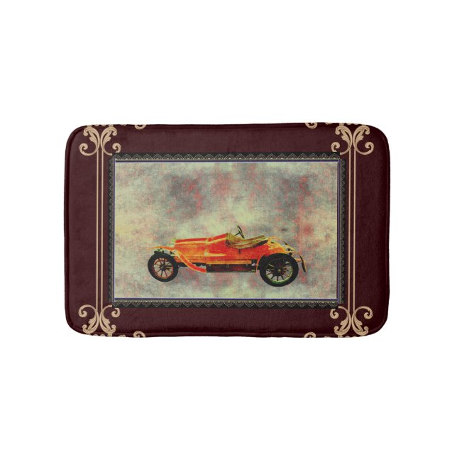 Vintager Red Car Bath Mat Badematte (Vorderseite)