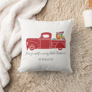 Vintager Red Christmas Truck Kissen
