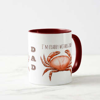 Vintager Red Crab Vater ist Crabby ohne Tasse