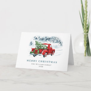 Vintager Red Farm Truck Weihnachtsgrüße Feiertagskarte