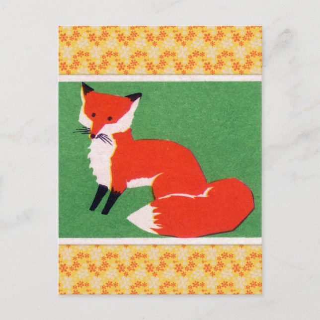 Vintager Red Fox Print Postkarte (Vorderseite)