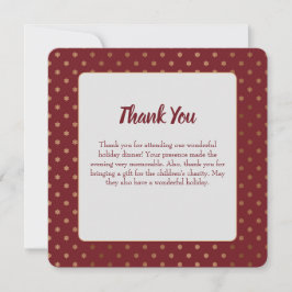 Vintager Red Holiday Gold Snowflakes Dankeskarte