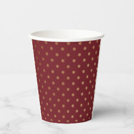 Vintager Red Holiday Gold Snowflakes Pappbecher
