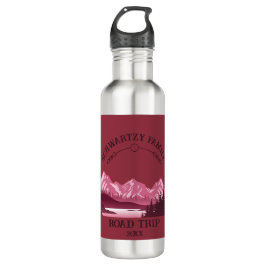 Vintager Red Mountain Lake Sunset Edelstahlflasche