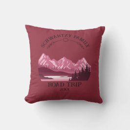 Vintager Red Mountain Lake Sunset Kissen