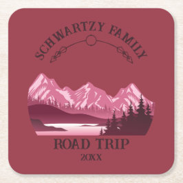 Vintager Red Mountain Lake Sunset Rechteckiger Pappuntersetzer