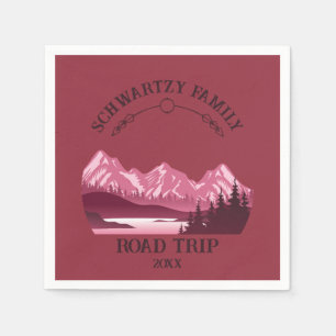 Vintager Red Mountain Lake Sunset Serviette