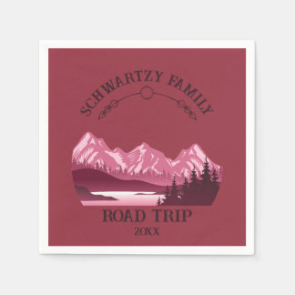 Vintager Red Mountain Lake Sunset Serviette