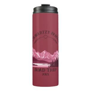 Vintager Red Mountain Lake Sunset Thermosbecher
