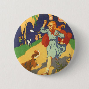 Vintager Red Riding Hood bei einer Geburtstagspart Button