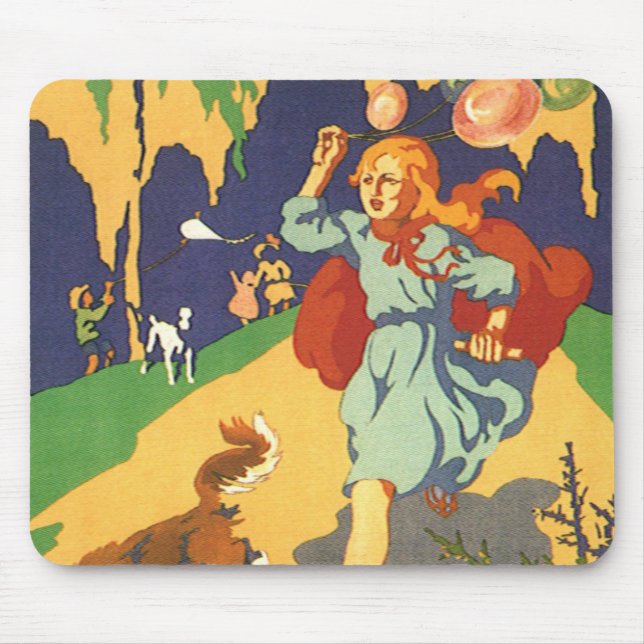 Vintager Red Riding Hood bei einer Geburtstagspart Mousepad (Vorne)