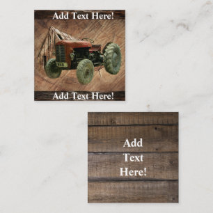 Vintager Red Traktor Rustikaler Barn Shed Square B Quadratische Visitenkarte