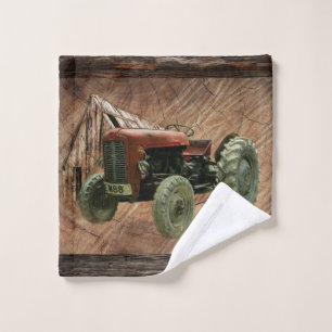 Vintager Red Traktor Rustikaler Stall Wash Tuch