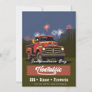 Vintager Red Truck 4. Juli GRILLEN und Abendessen Einladung