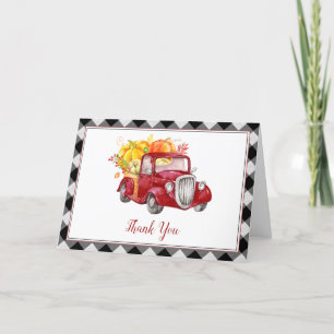 Vintager Red Truck Herbst Babydusche Danke Karte
