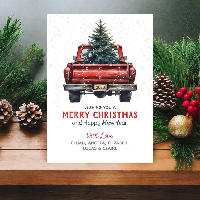 Vintager Red Truck Rustic Frohe Weihnachten (Von Creator hochgeladen)