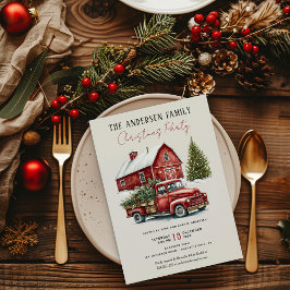 Vintager Red Truck Rustic Party Einladung