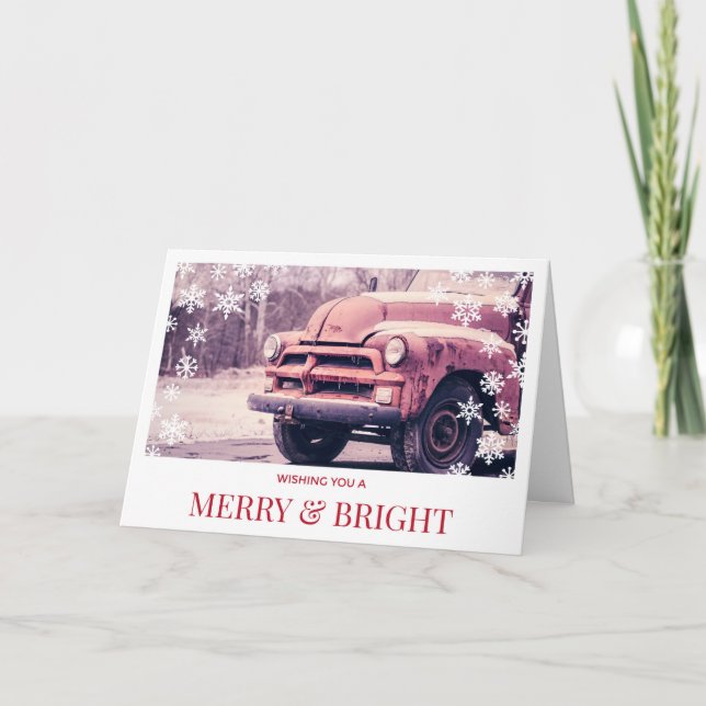 Vintager Red Truck Weihnachten (Vorderseite)