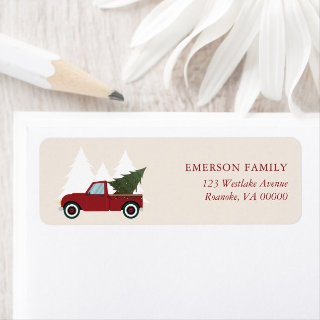 Vintager Red Truck Weihnachten (Insitu)