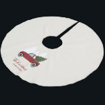 Vintager Red Truck Weihnachten Polyester Weihnachtsbaumdecke<br><div class="desc">Personalisiertes Vintages Red Truck Weihnachtsdesign.</div>