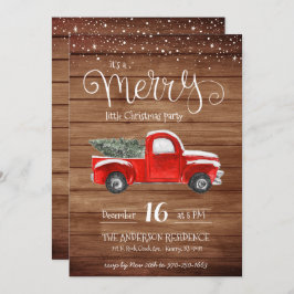 Vintager Red Truck Weihnachts-Einladung Einladung