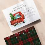 Vintager Red Truck Weihnachts-Einladung Flyer<br><div class="desc">Vintager Red Truck Tree Familienweihnachtliche Party Einladung</div>