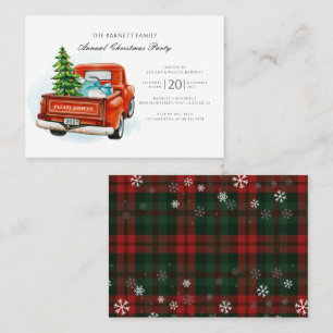 Vintager Red Truck Weihnachtskarte Party Einladung