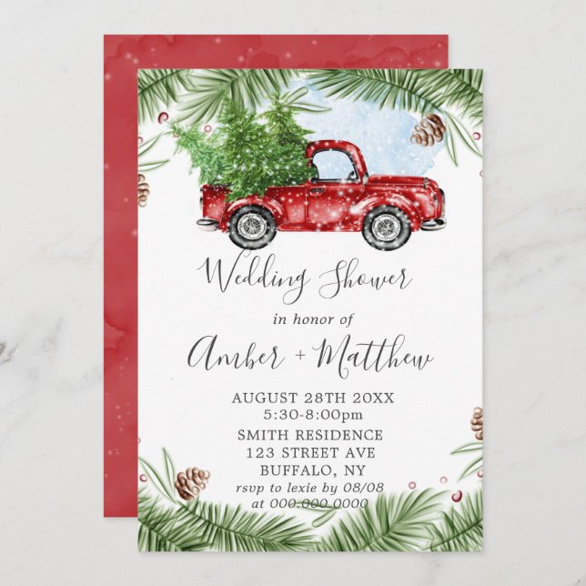 Vintager Red Truck Weihnachtsmann Polterabend lädt (Vorne/Hinten)