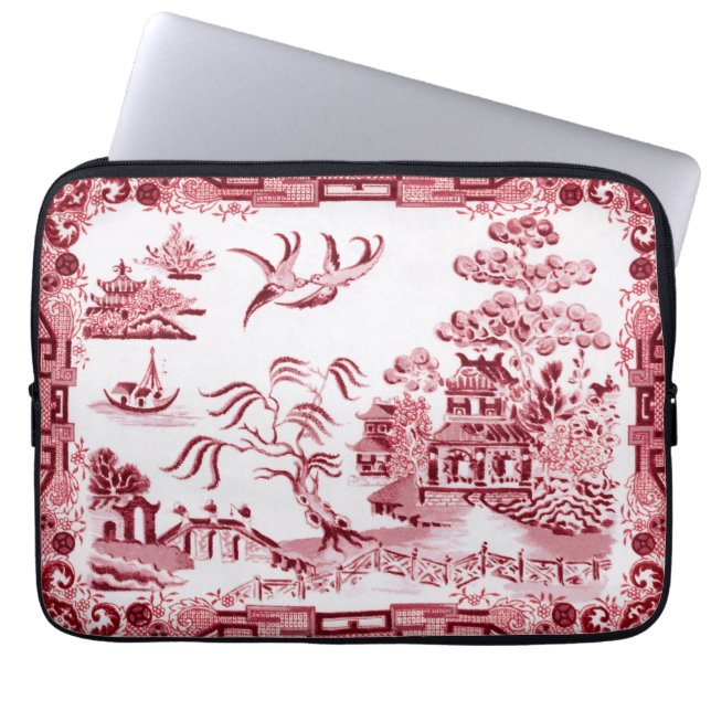 Vintager Red Willow Neoprene Laptop Sleeve (Vorderseite)