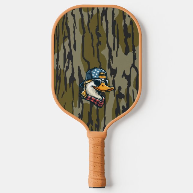 Vintager Redneck Ente Bottomland Camouflage Jagd Pickleball Schläger (Vorderseite)