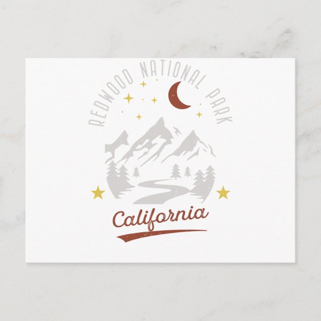 Vintager Redwood-Nationalpark California Postkarte (Vorderseite)