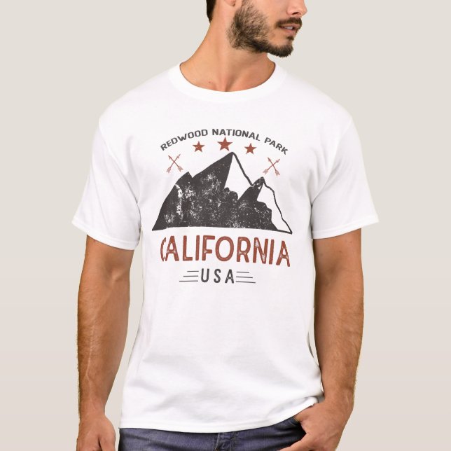 Vintager Redwood-Nationalpark California T-Shirt (Vorderseite)