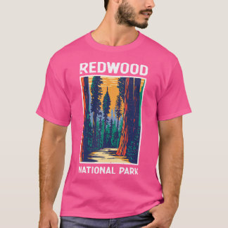 Vintager Redwood Nationalpark Retro Außenanlagen T-Shirt