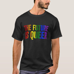 Vintager Regenbogen Die Zukunft ist Queer Stolz Le T-Shirt
