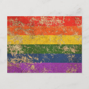 Vintager Regenbogen-Gay Pride-Flag Postkarte