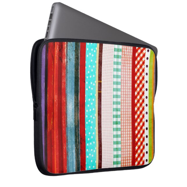 Vintager Regenbogen Laptopschutzhülle (Vorne Rechts)