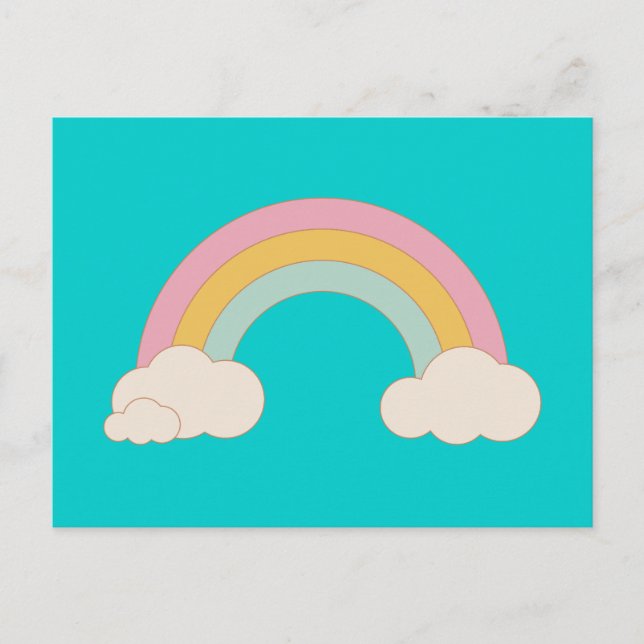 Vintager Regenbogen Postkarte (Vorderseite)