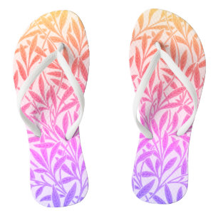 Vintager Regenbogen Willow Blätter Botanische Flip Flops