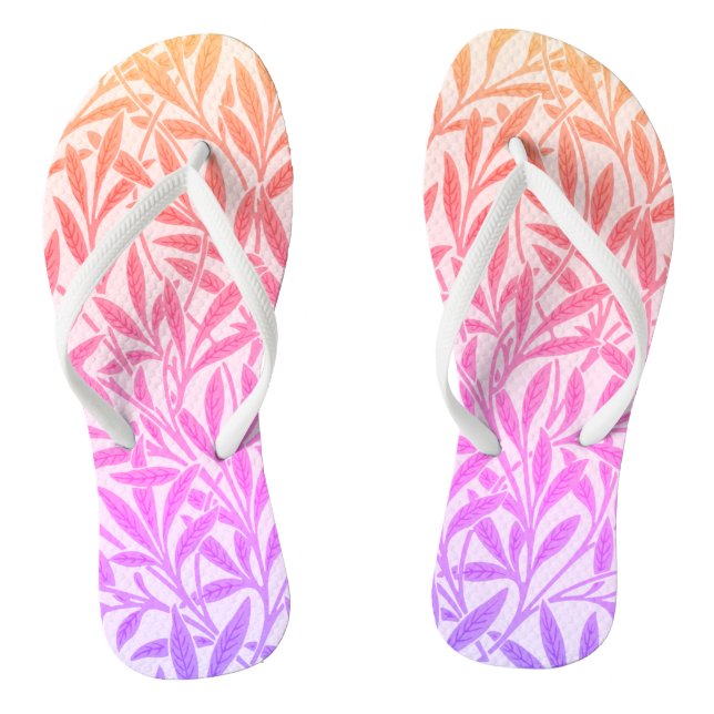 Vintager Regenbogen Willow Blätter Botanische Flip Flops (Fußbett)