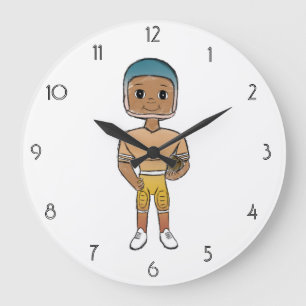 Vintager Regenbogenfußballspieler ombre   Große Wanduhr