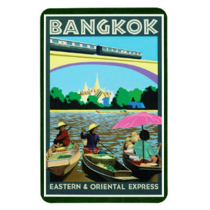 Vintager Reise-Druck Bangkoks, Thailand Magnet