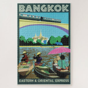 Vintager Reise-Druck Bangkoks, Thailand Puzzle