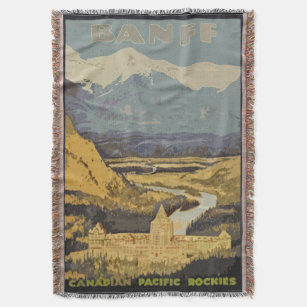 Vintager Reise-Plakat-Banff-Kanadier Rockies Decke